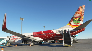 Air India Express VT-GHE "Kathakali / Bharatanatyam" tail design PMDG B738 [4K] v1.07 thumbnail 4