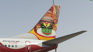 Air India Express VT-GHE "Kathakali / Bharatanatyam" tail design PMDG B738 [4K] v1.07 thumbnail 5