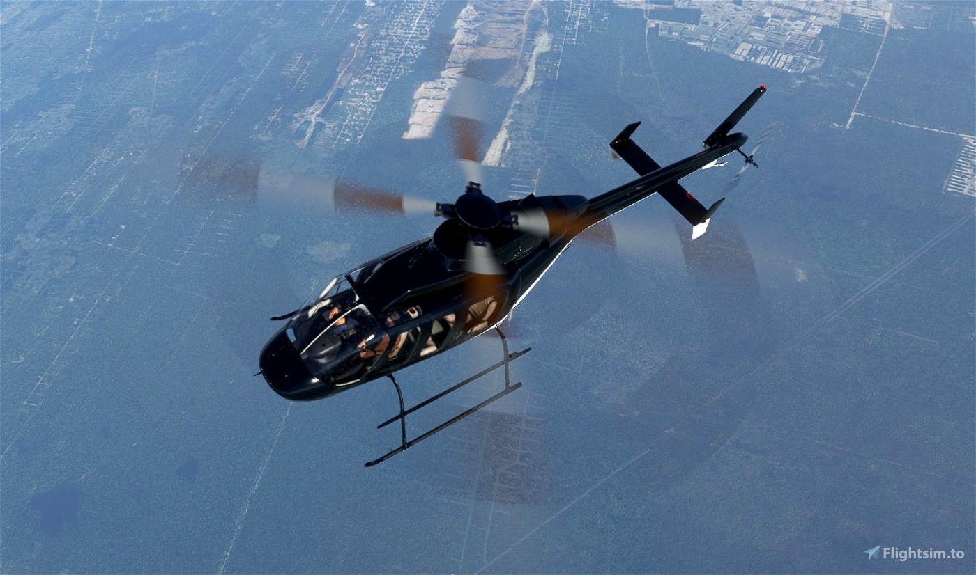 Airwolf-like 407 livery and main rotor power tune up Microsoft Flight Simulator