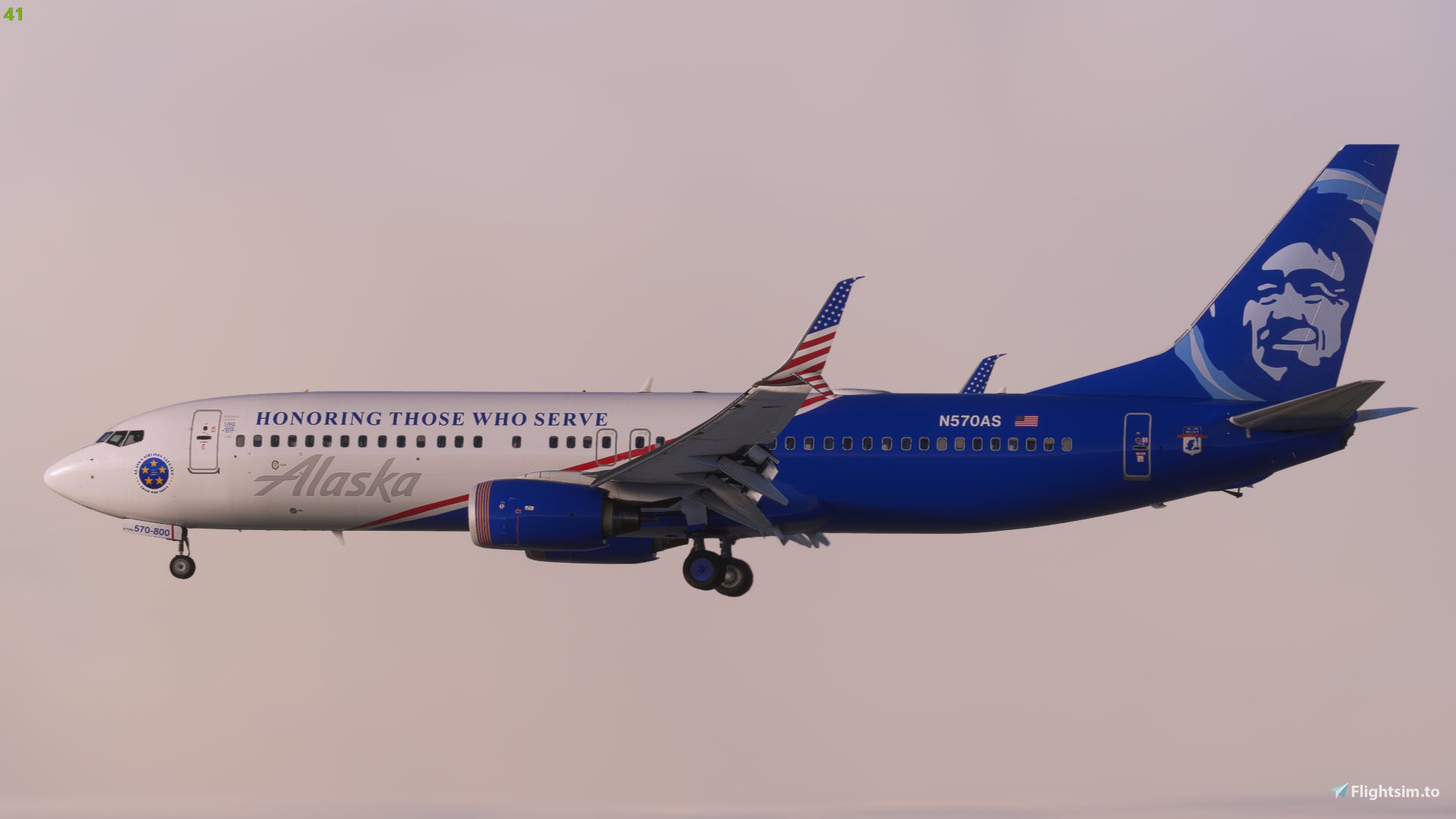 Alaska Airlines 'Honor Those Who Serve' N570AS - PMDG 737-800 - Image 1