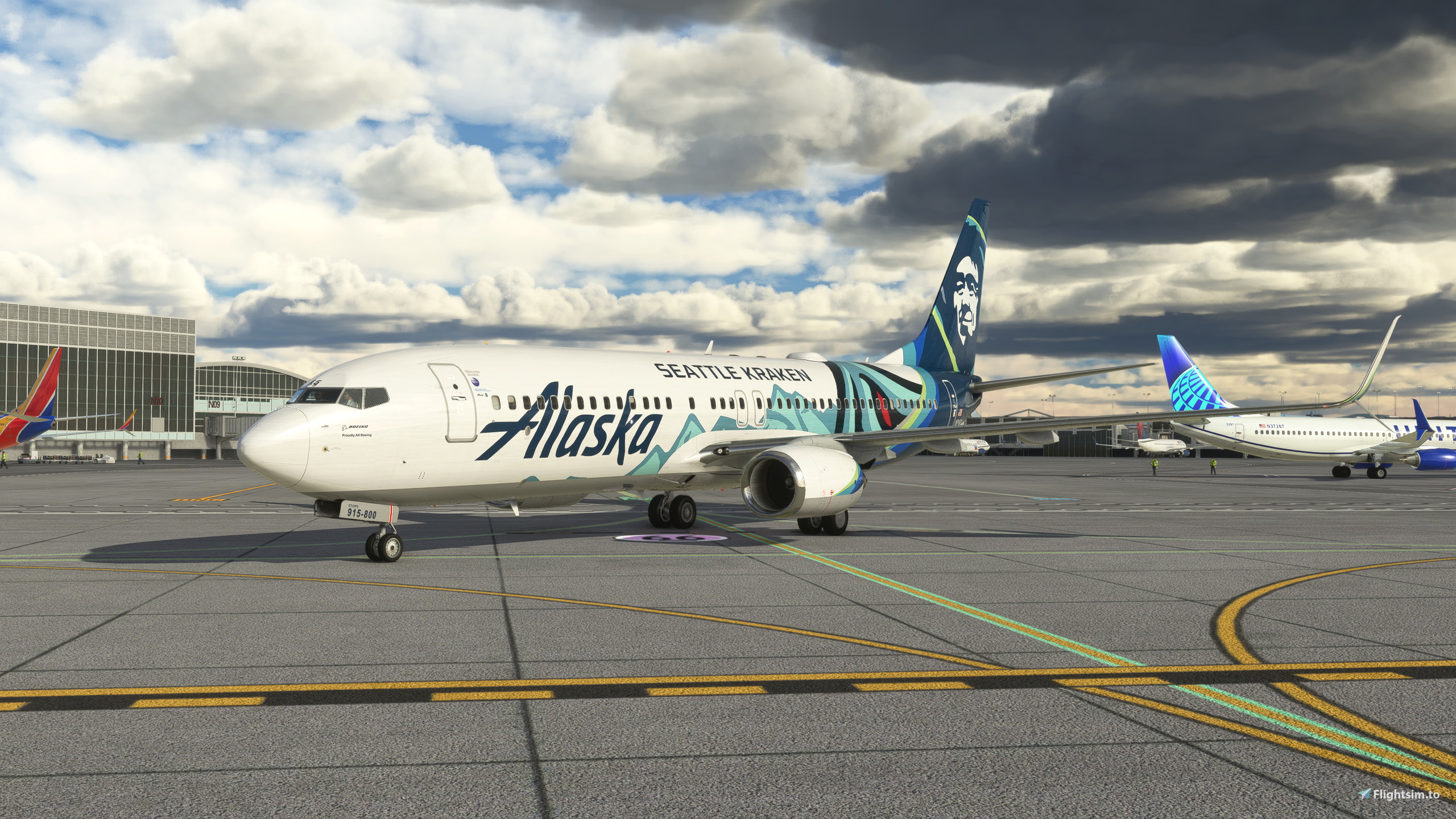 Alaska "Seattle Kraken" - PMDG 737-800 - Image 1