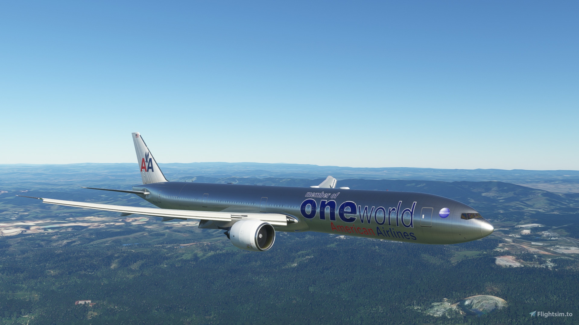 AMERICAN AIRLINES OLD METALIC 8K 777-300 for Microsoft Flight 