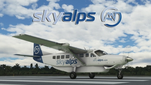 Asobo and Black Square Cessna Caravan 208 B SkyAlps "9H-EVZ" (Fictional)