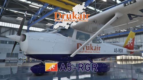 Asobo Cessna 172SP Skyhawk G1000 & Classic Drukair "A5-RGR" (Fictional)