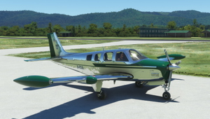 Asobo Default, Improvement Mod, and Black Square Beechcraft Bonanza Classic Chrome Livery Pack thumbnail 3