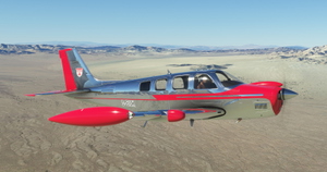 Asobo Default, Improvement Mod, and Black Square Beechcraft Bonanza Classic Chrome Livery Pack thumbnail 4