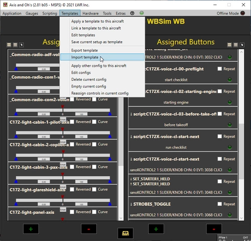 Audio checklist for WB-Sim Cessna 172 to be used with Axis And Ohs (AAO)