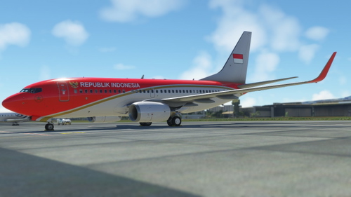 B737-700 | Indonesian Presidential Aircraft | Red | A-001 4K