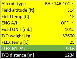 BAe 146 FLEX N1 calculator