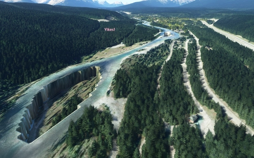 Water & Terrain fix for Banff to Jasper Alberta