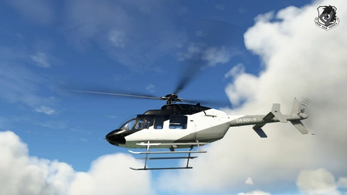 Bell 407 Carbon Fiber Black White and Grey