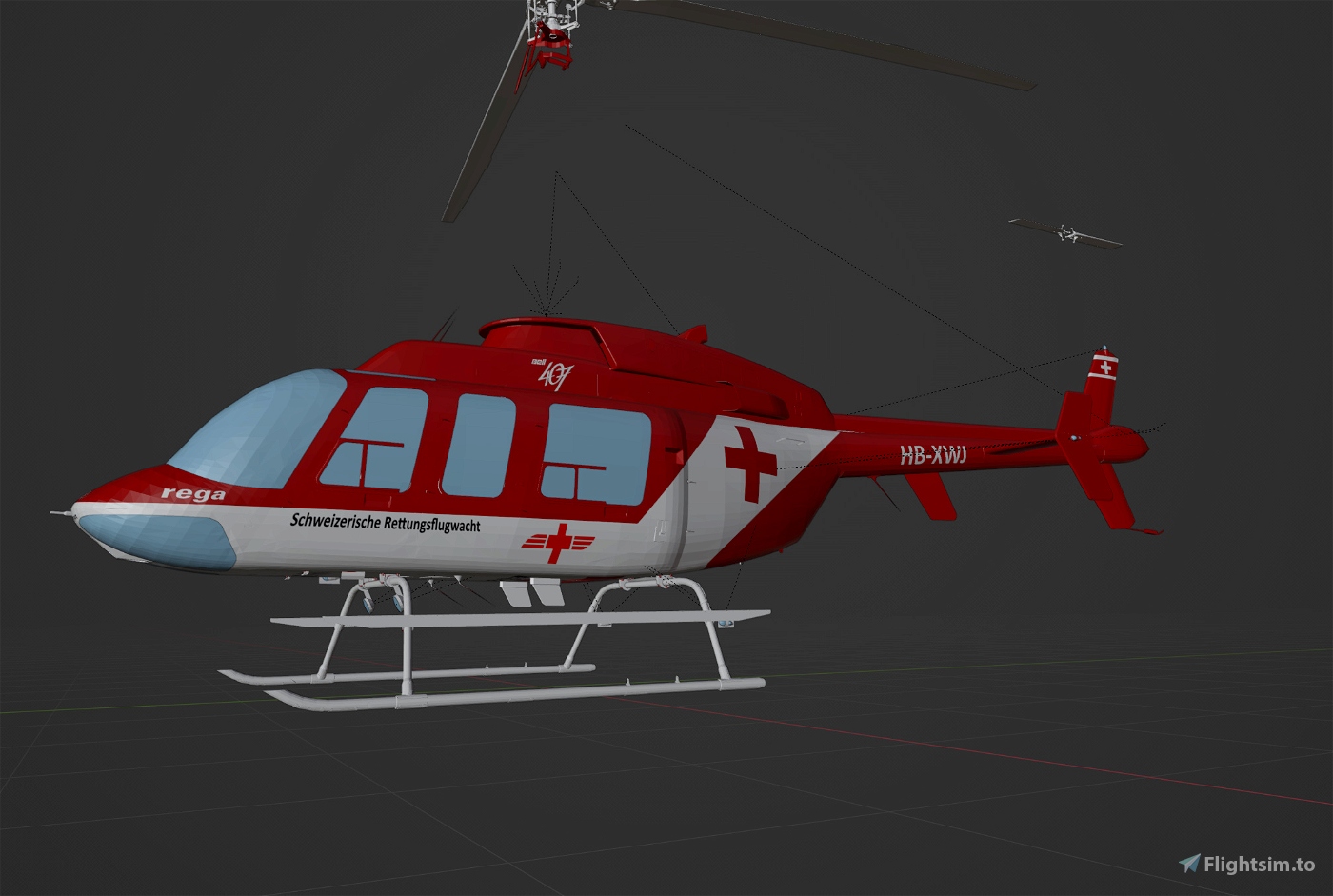 Rega – Flight Schweizerische for Simulator Rettungsflugwacht - | MSFS HB-XWJ Bell 407 Microsoft