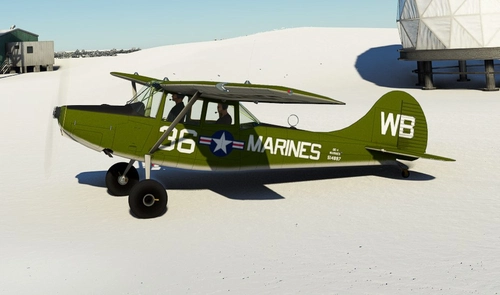 Bird Dog L19 MARINES green matt livery with bush wheels