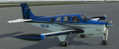 Black Square Analog A36 Bonanza Modern Blue & N62JR