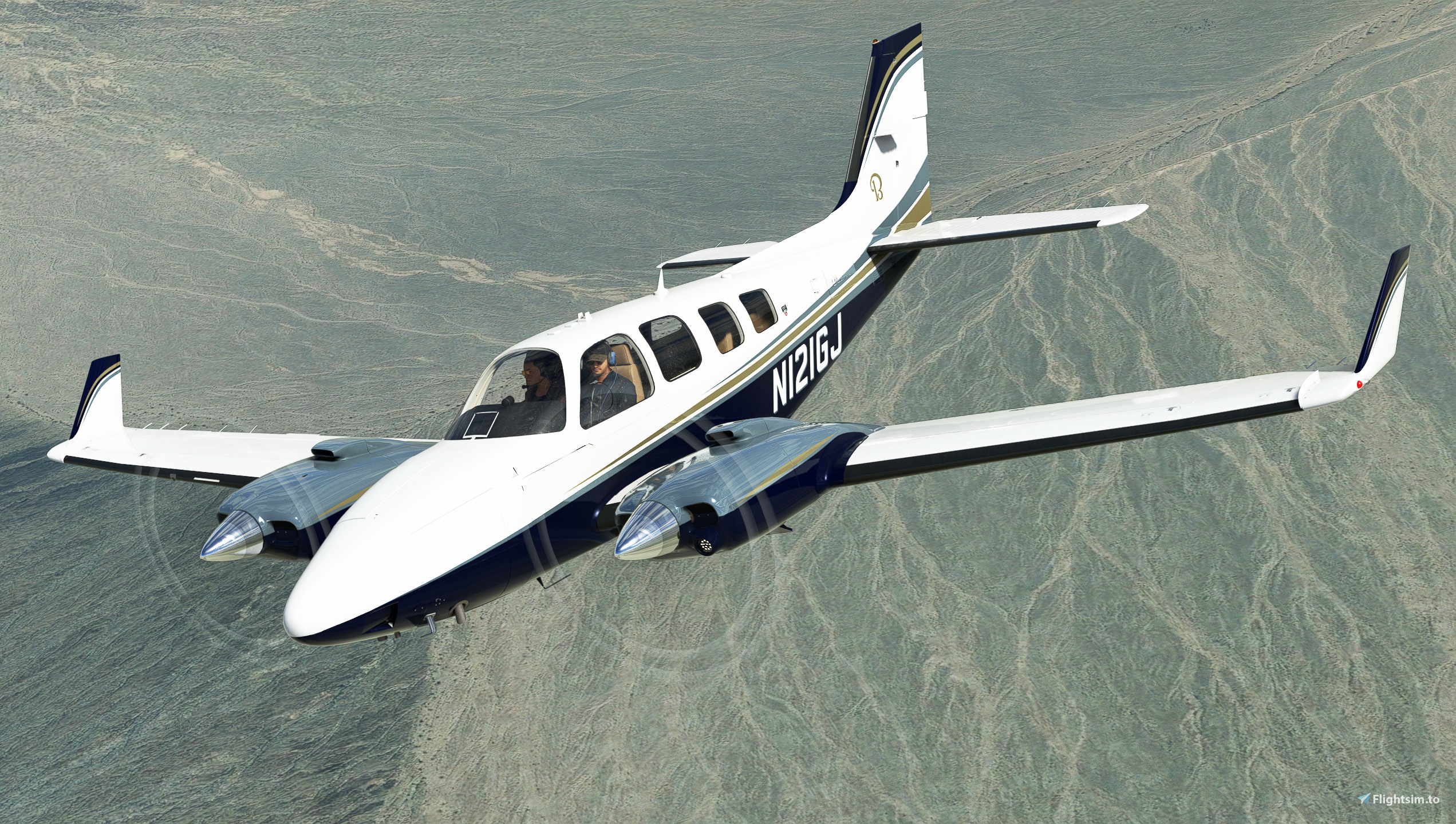 Black Square Analog B58 Baron N121GJ - Image 1