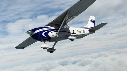 Blue and Red Livery for Carenado C182T Skylane
