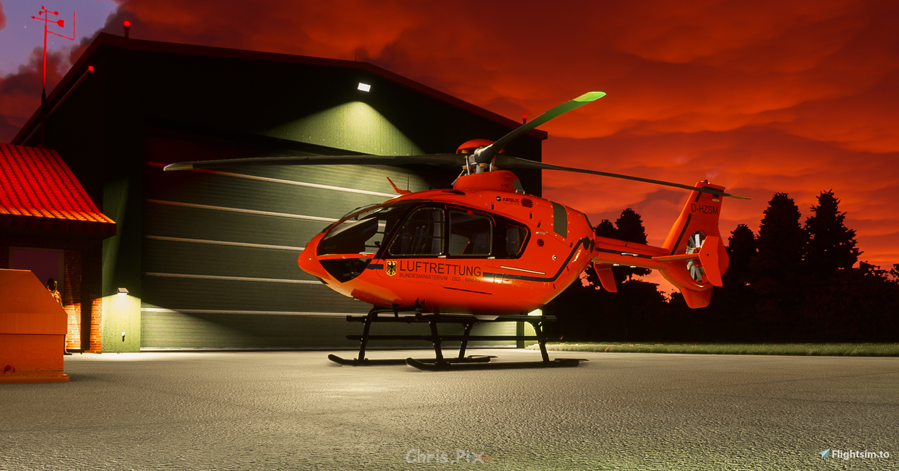 Resuce Base BMI Luftrettung rescue base, Christoph 12 + Emergency scenarios - MSFS ...