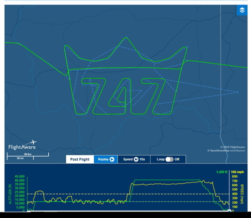 Boeing 747 Final Delivery Sky Writing Flight Plan