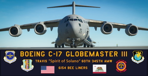 BOEING C17 TRAVIS "Spirit of Solano" 60TH 349TH AMW 66154 BEE LINERS / Tail-Fin update V1.1 thumbnail 1