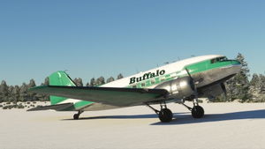 Buffalo Airways C-FLFR DC-3 With IRL cockpit textures and IRL airspeed knot gauge instead of M.P.H  thumbnail 3