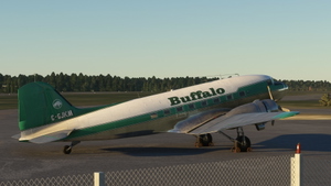 Buffalo Airways C-GJKM DC-3 With included cockpit textures and IRL airspeed knot gauge  thumbnail 3