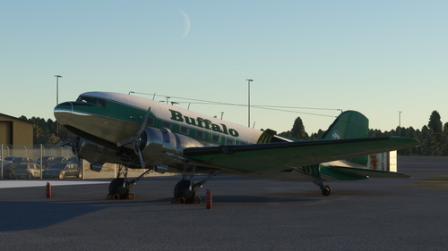 Buffalo Airways C-GJKM DC-3 With included cockpit textures and IRL airspeed knot gauge 