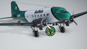 Buffalo Airways C-GWIR DC-3 With included cockpit textures and airspeed knots gauge GPS/Classic thumbnail 4