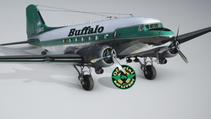 Buffalo Airways C-GWZS DC-3 With included IRL cockpit textures and IRL airspeed knots gauge thumbnail 4