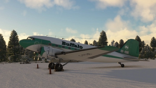 Buffalo Airways CF-CUE DC-3 With included cockpit textures and functional airspeed knot gauge