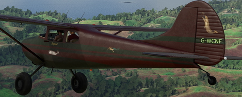 Cessna C170B backcountry red-green-brown "Pequod" G-WCNF