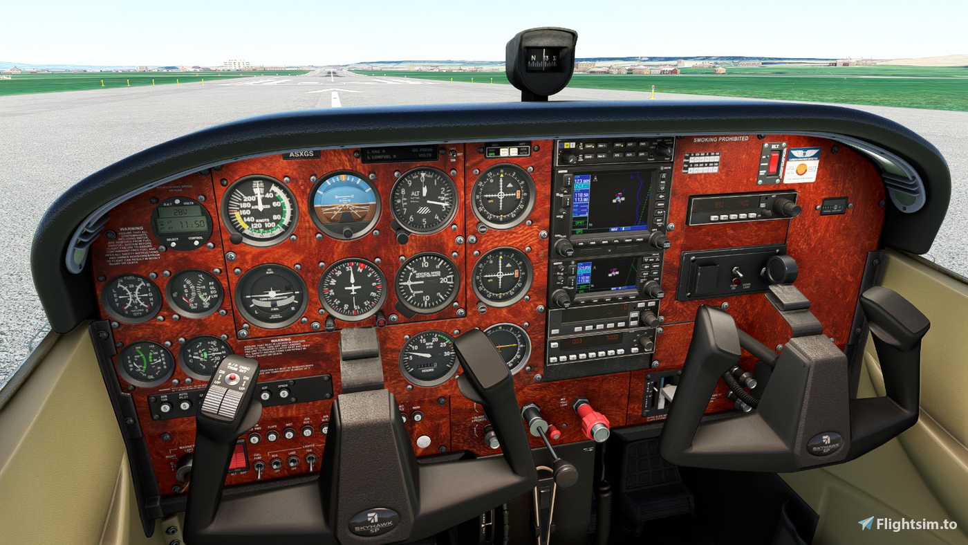 Mfs Detailed Cockpit C172 Carbon - Wood Panels for MSFS2020 для Microsoft Flight Simulator ...