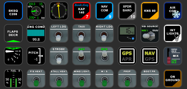 C208 SteamGauge (BKSQ)  AAO Scripts & StreamDeck XL & PLUS Profile - Image 1