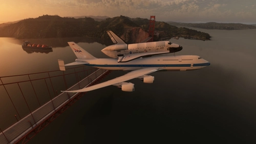 B747 shuttle carrier flight Edwards KEDW to San Francisco KSFO