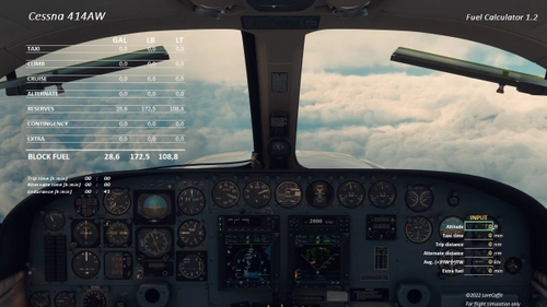 Cessna 414 Chancellor - Fuel Planner
