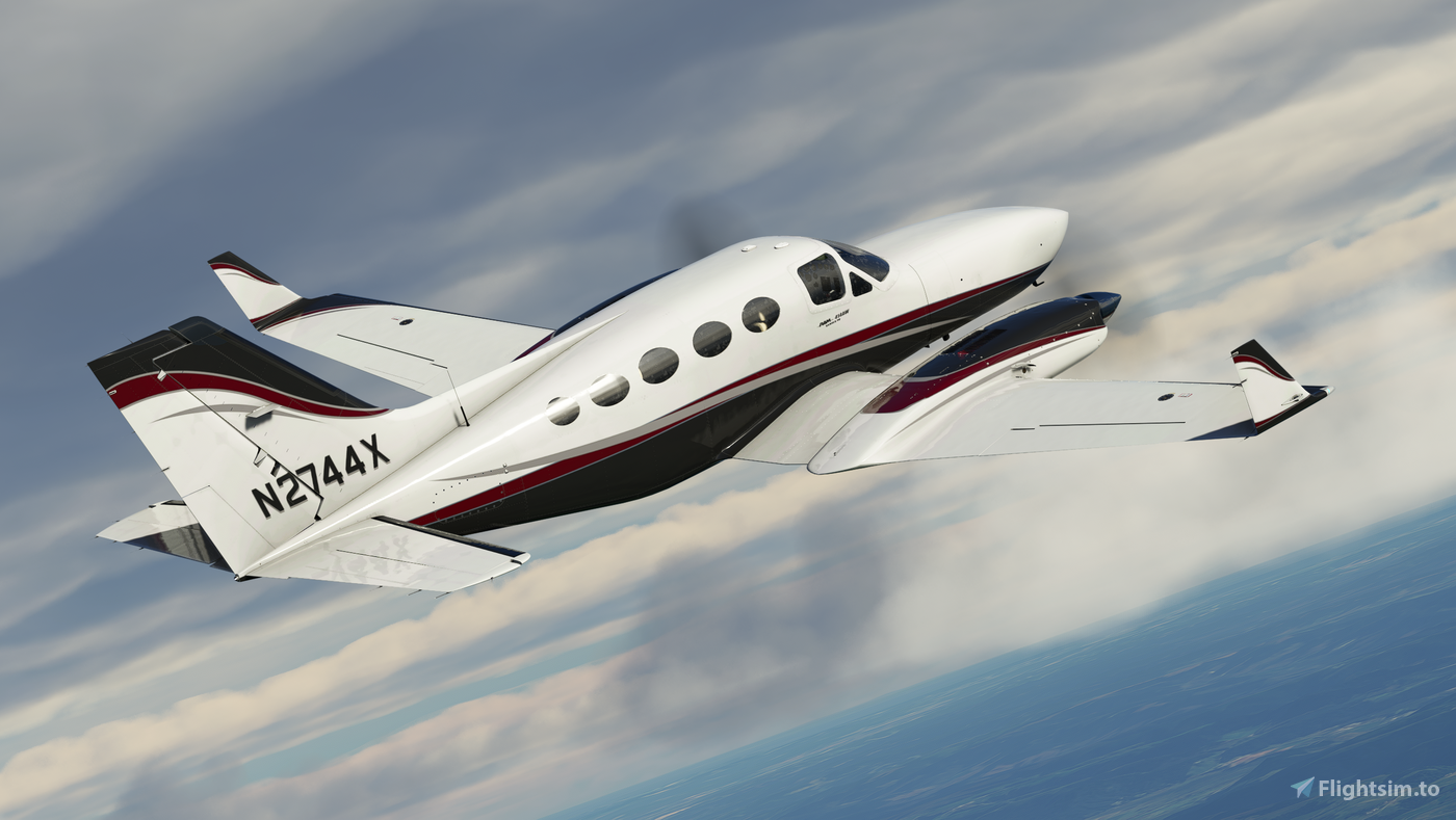 Cessna C414 Chancellor N2744X pro Microsoft Flight Simulator