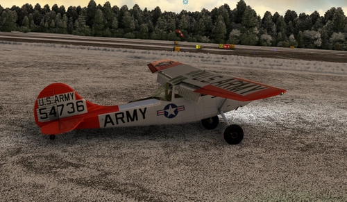 Cessna L19 Bird Dog ARMY red/white with bush wheels
