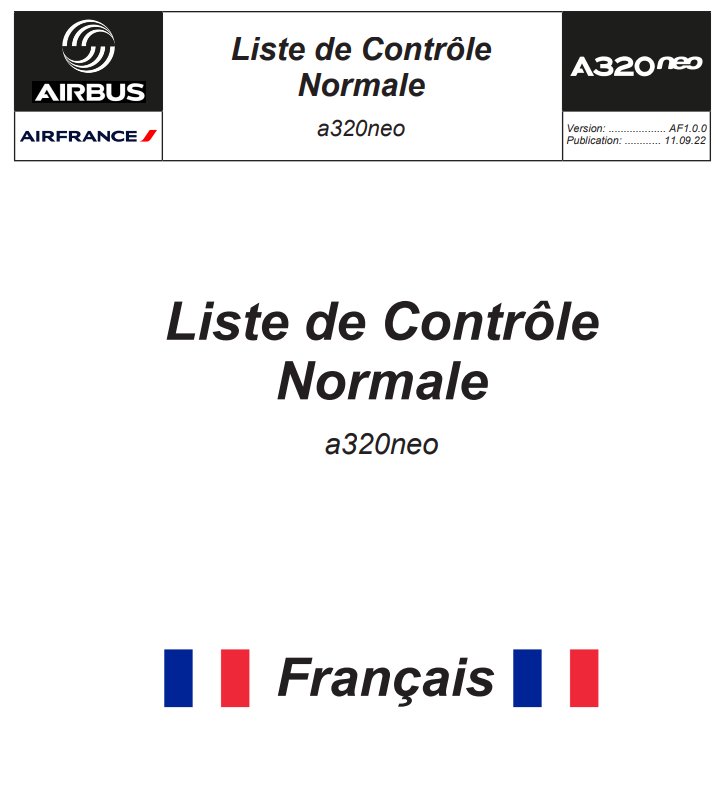 Checklist Airbus a320 AirFrance (AFR) en Francais & in English - Image 1