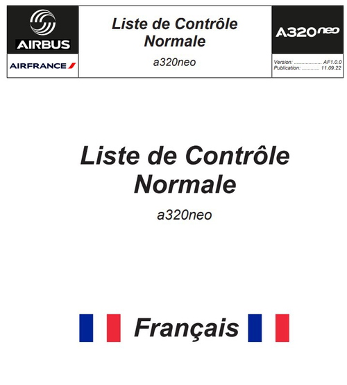 Checklist Airbus a320 AirFrance (AFR) en Francais & in English