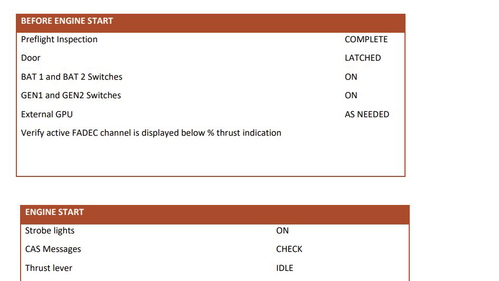 Checklist for Vision Jet SF50 