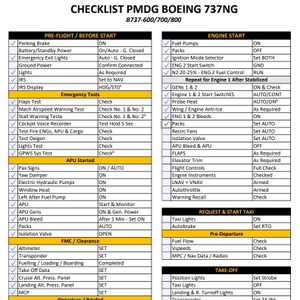 CHECKLIST PMDG BOEING 737NG - B737-600/700/800 | Cold and Dark thumbnail 2