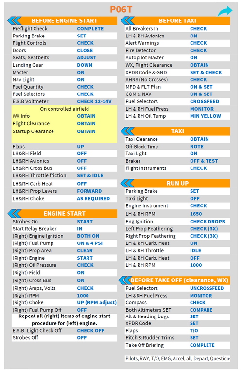 Checklist Tecnam P2006T
