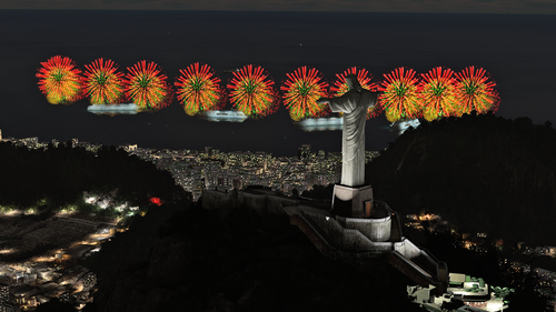 COPACABANA BEACH FIREWORKS - NEW YEAR