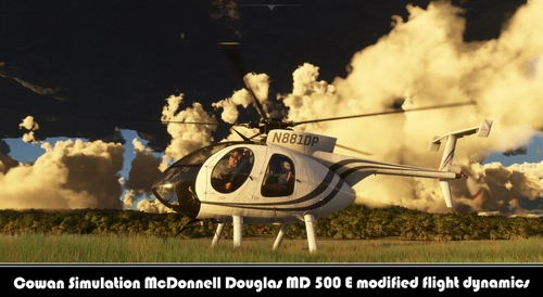 Cowan McDonnell Douglas MD 500 E modified flight dynamics 