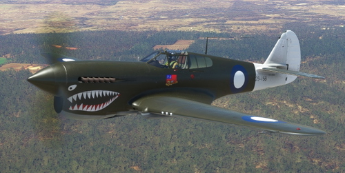 Curtiss P-40F Kittyhawk RAAF Sharks mouth