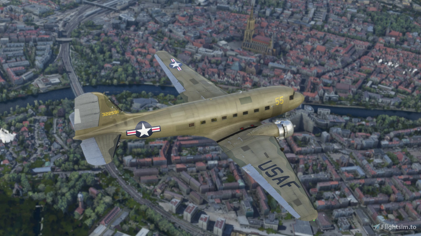 DC-3 / C-47 White Rabbit with green cockpit for Microsoft Flight ...