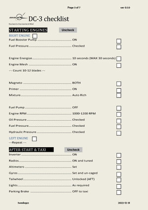 DC-3 Checklist - for Duckworks Improvement mod thumbnail 3