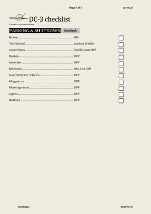 DC-3 Checklist - for Duckworks Improvement mod thumbnail 7