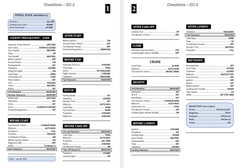 DC-3 Checklists - Transair v1.0