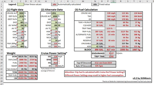 DC-3 Excel Fuel Calculator