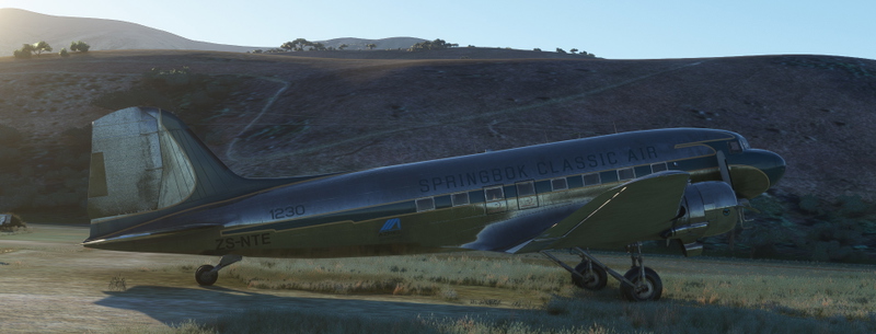 DC-3 Springbok Classic Air - ZS-NTE for Microsoft Flight Simulator | MSFS